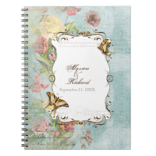Carnet Épouser floral de fleurs de tulipe rose de pivoine