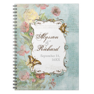 Carnet Épouser floral de fleurs de tulipe rose de pivoine