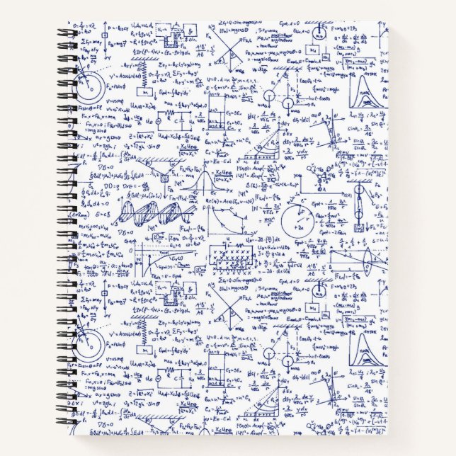 Carnet Equations de physique en stylo bleu // (Devant)