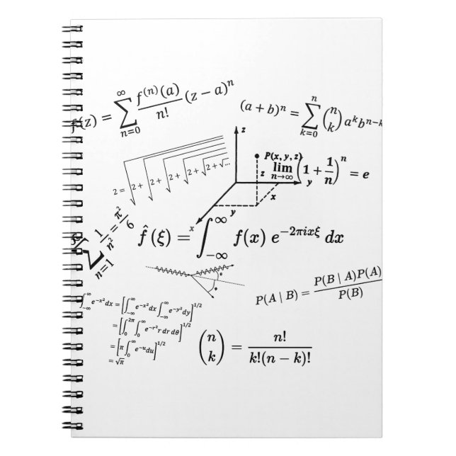Carnet équations mathématiques et formules (Devant)