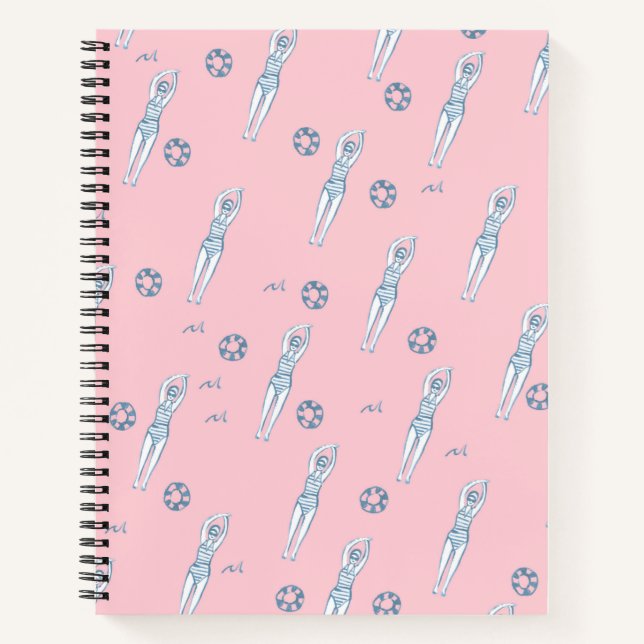 Carnet Équipe Artistique Snychro Nage Baigneurs Rose (Devant)