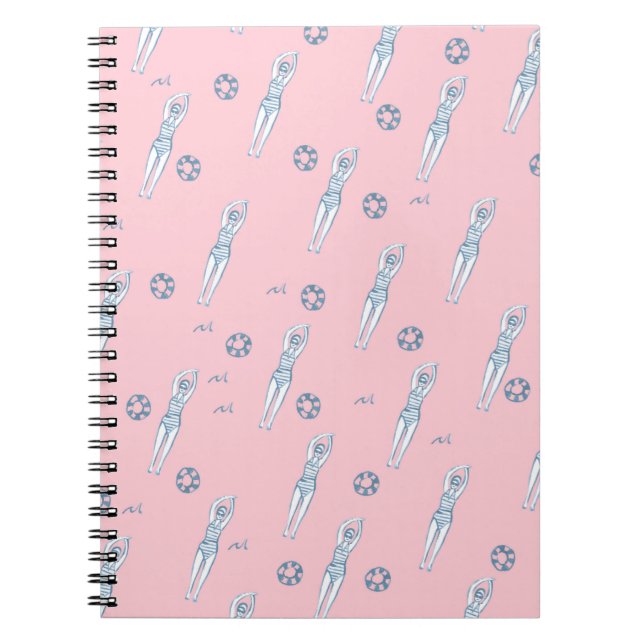 Carnet Équipe Artistique Snychro Nage Baigneurs Rose (Devant)