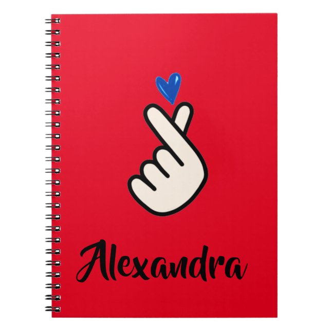Carnet Équipe cycliste School Korean Kpop Red Blue Hand H (Devant)