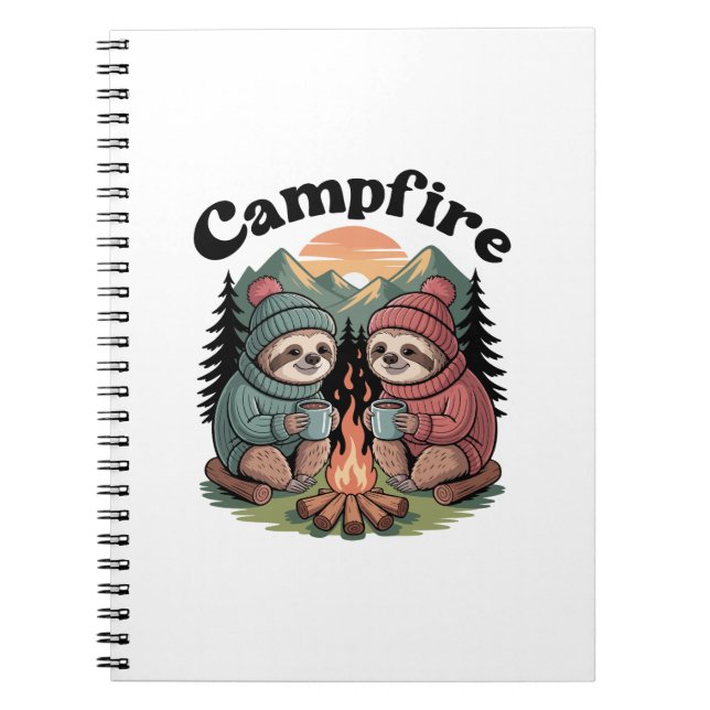 Carnet Équipe de camping Sloth Feu de camp officiel (Devant)