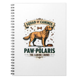 Carnet Équipe de Canidés Graphique Vintage de Chien avec