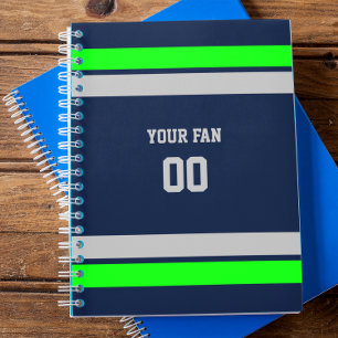 Carnet Équipe de football de marine, verte et grise