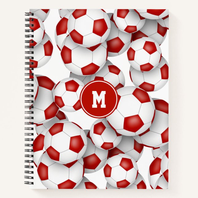 Carnet équipe de l'école rouge blanc couleurs filles garç (Devant)