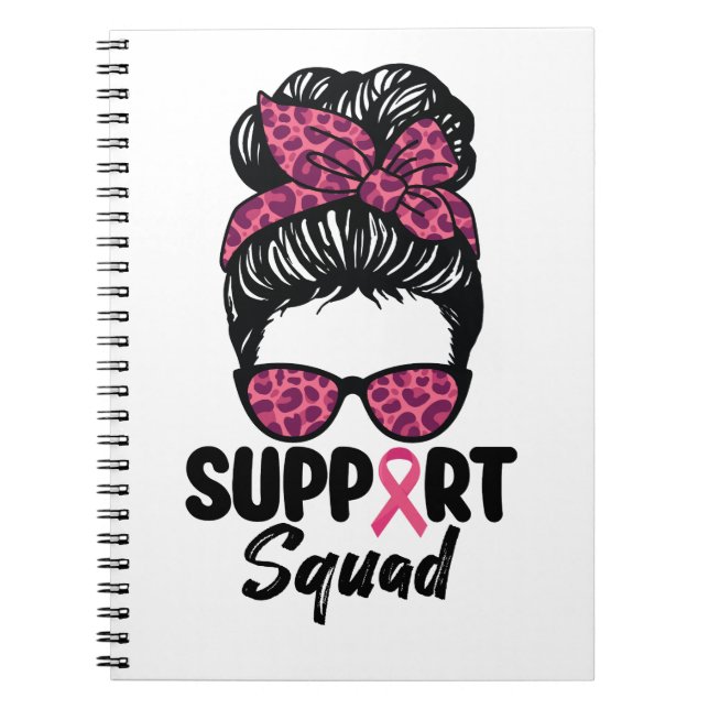 Carnet Équipe de soutien Nœud sale Guerrière rose Cancer  (Devant)