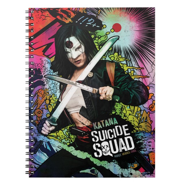 Carnet Équipe de suicide | Graffiti de caractères Katana (Devant)