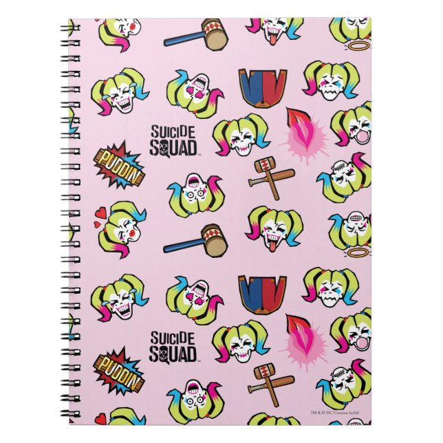 Carnet Équipe de suicide | Harley Quinn Emoji Motif (Devant)