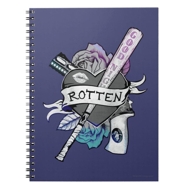 Carnet Équipe de suicide | Harley Quinn "Rotten" Tattoo A (Devant)