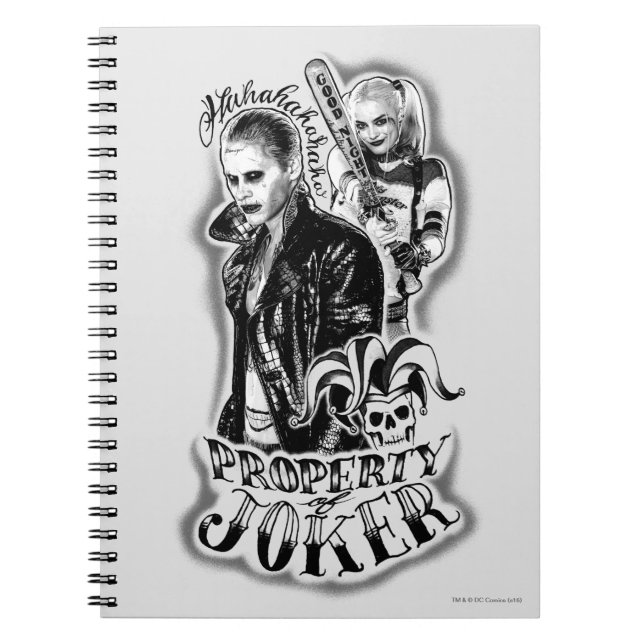 Carnet Équipe de suicide | Joker & Harley Airbrush Tattoo (Devant)