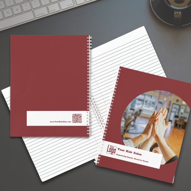 Carnet Équipe promotionnelle Image Hair Styliste Bourgogn (Promotional Team Image Hair Stylist Burgundy White Notebook)