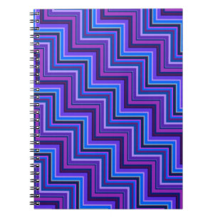 Carnet Escaliers à rayures bleues et violettes