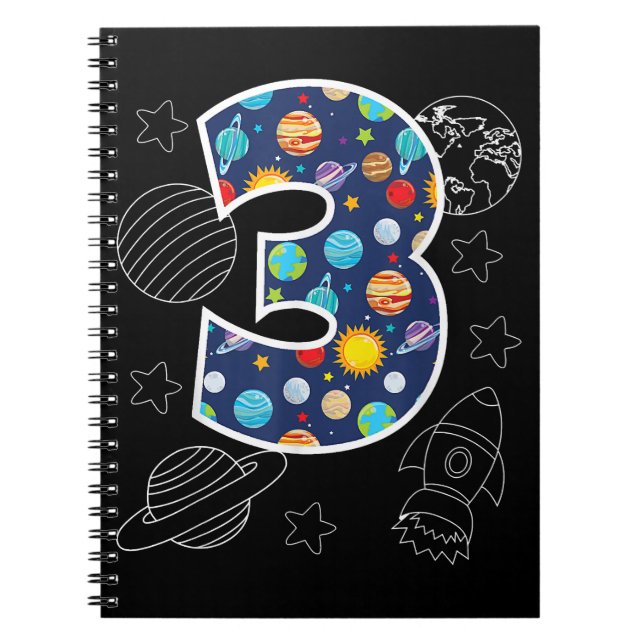 Carnet Espace extra-atmosphérique 3 ans 3ème anniversaire (Devant)
