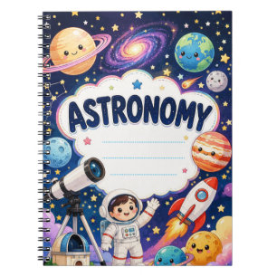 Carnet Espace pour enfants Aventure Nom personnalisé Astr