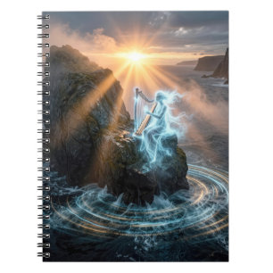 Carnet Esprit de l'océan fantomatique jouant de la harpe