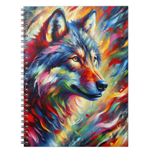 Carnet Esprit du Loup Sauvage – Énergie Abstraite Arc-en-