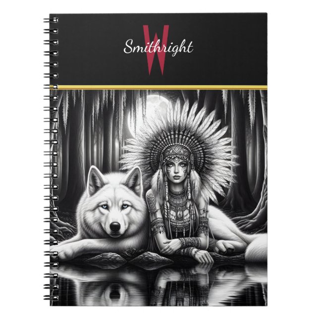 Carnet Esprit gardien : Femme et Loup (Devant)