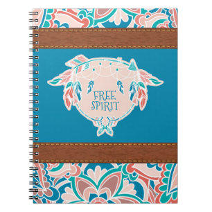 Carnet Esprit libre, cuir de Faux de Boho