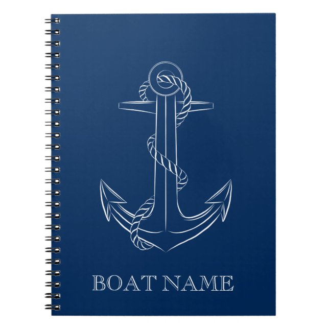 Carnet Esprit nautique Ancre Marine Bleu (Devant)