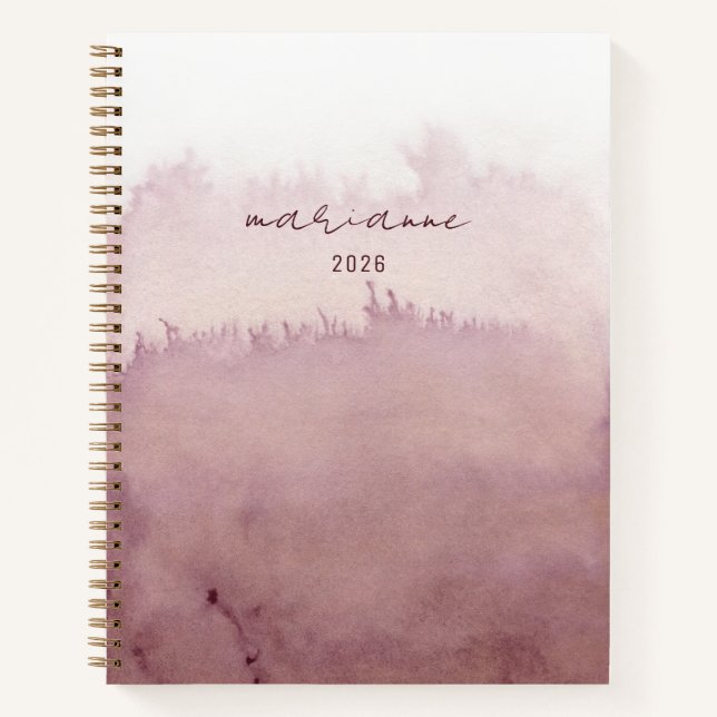 Carnet Esquisse de script personnalisé de couleur d'eau R (Devant)