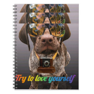 Carnet Essayez de vous aimer Chien mignon avec lunettes