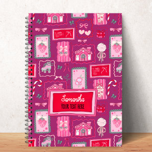 Carnet esthétique de coquette violette motif girly fantai