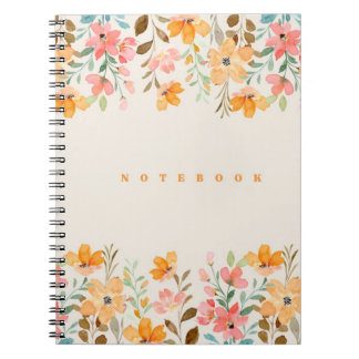 Carnet Esthétique florale rose et orange