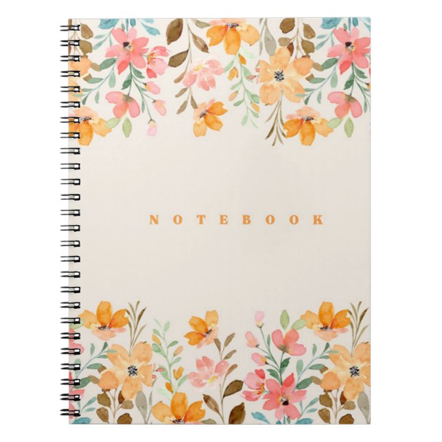 Carnet Esthétique florale rose et orange (Devant)