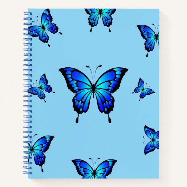 Carnet esthétique papillon bleu (Devant)