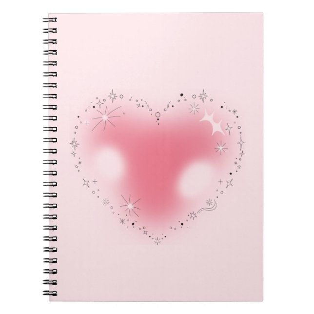 Carnet esthétique Y2K Pretty Pink Heart (Devant)