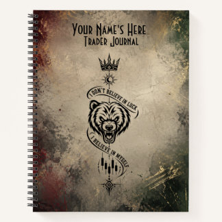 Carnet État d'esprit de l'ours trader vintage grunge – Cr