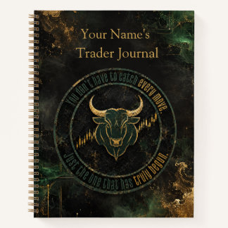Carnet État d'esprit de trading Émeraude Or Taureau