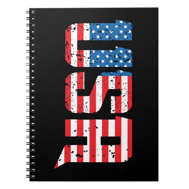 Carnet États-Unis patriotiques en rouge, blanc et bleu (Devant)