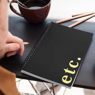Carnet etc. Script élégant en gras noir et jaune