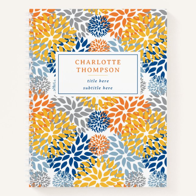 Carnet Été Floral Abstrait Couleurs vives Motif (Devant)