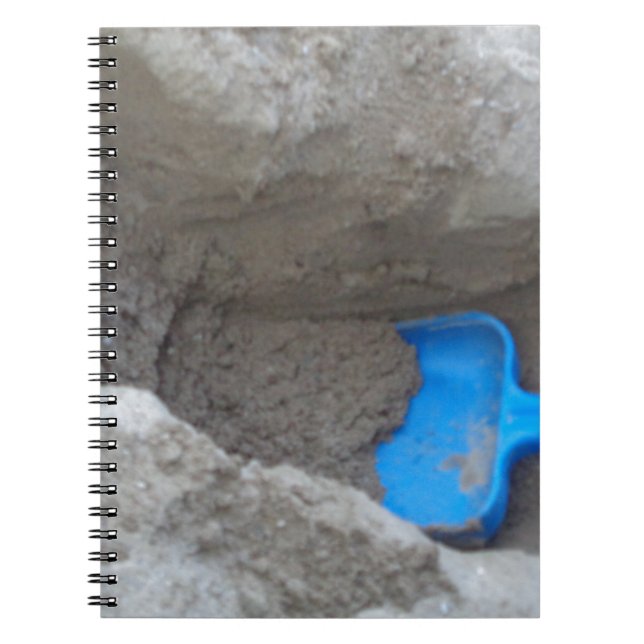 Carnet Été Plage creusant le sable, Scoop, jouer (Devant)