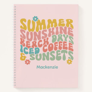 Carnet Été Super Rétro Monogramme rose Nom Bagage