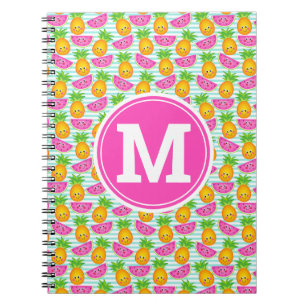 Carnet Été Tropical Ananas & Pastèque Monogramme