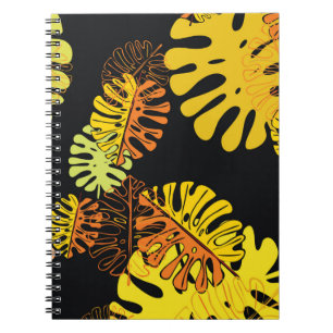 Carnet Été tropical avec motif feuille exotique