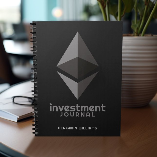 Carnet Ethereum Investissement Crypto Tracker Semence Phr (Personalized notebook with custom text - add your name and other options)