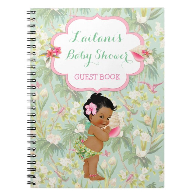 Carnet Ethnic Baby Tropical Hawaiian Douche Guest Book (Devant)