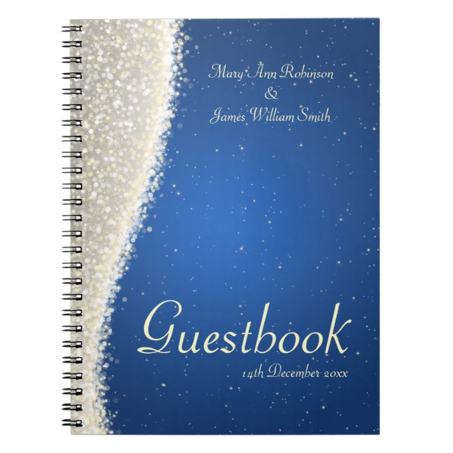 Carnet Étincelles d'éblouissement de Guestbook de mariage (Devant)