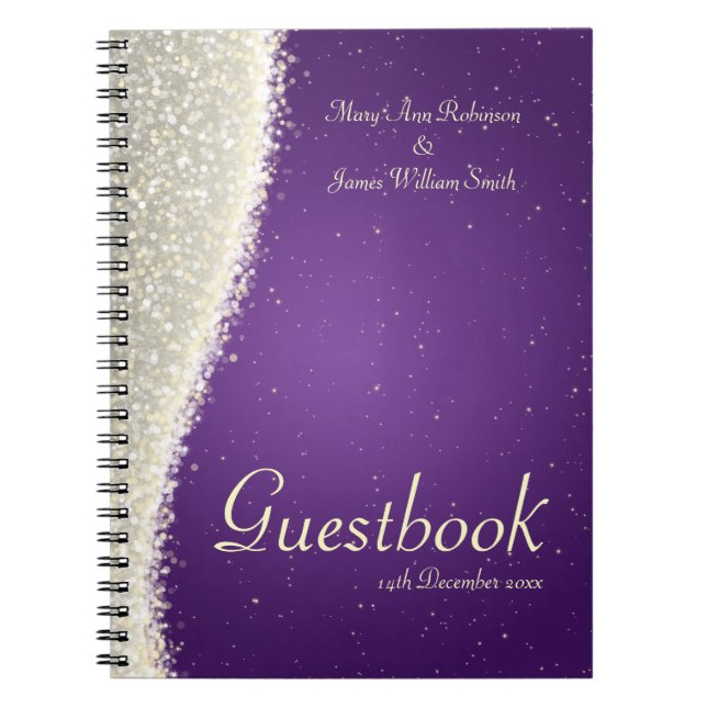 Carnet Étincelles d'éblouissement de Guestbook de mariage (Devant)