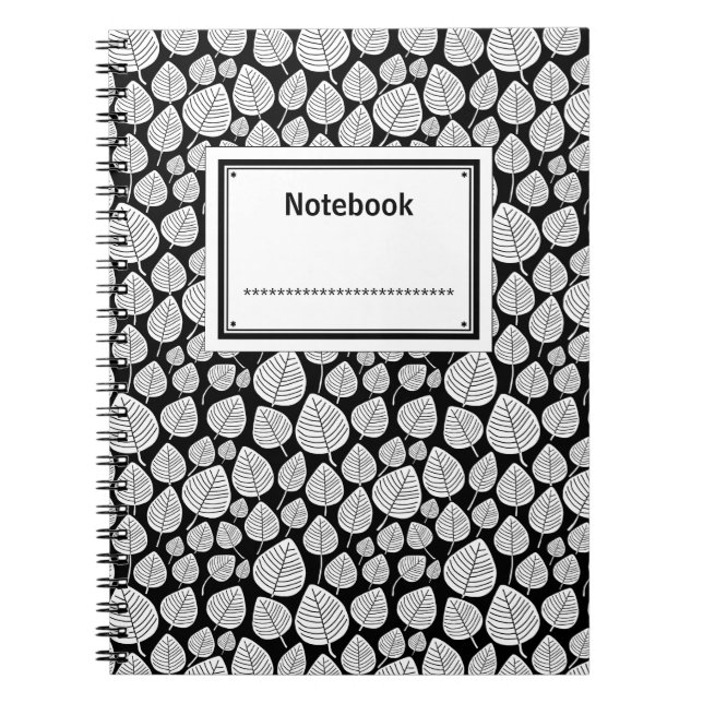 Carnet Étiqueté - Blanc sur noir (Devant)