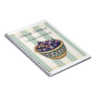 Carnet Étiquettes de cuisine vintage pour figues en aquar