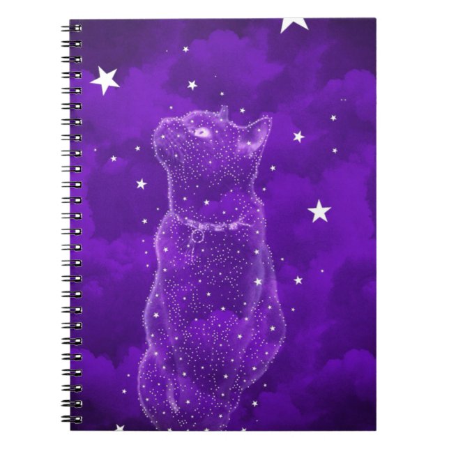 Carnet étoilé de chat, pourpre (Devant)