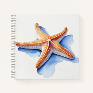 Carnet Étoile de mer et silhouette bleue