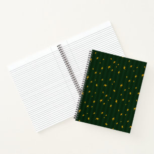 Carnet Étoile de Noël verte jaune rayée de vacances